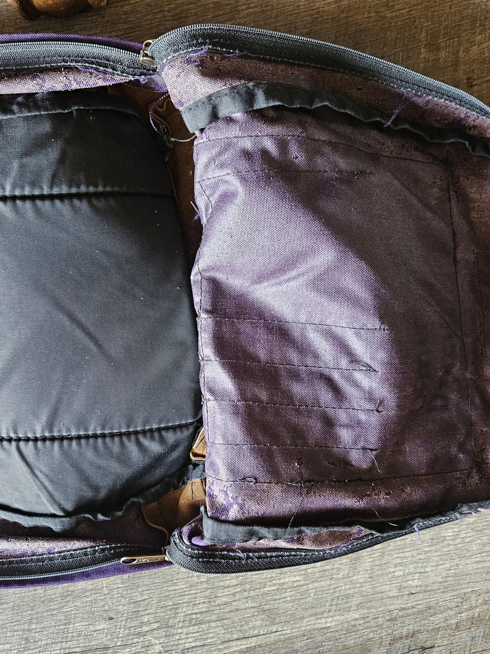 vintage JanSport Purple Canvas Backpack with Suede Base